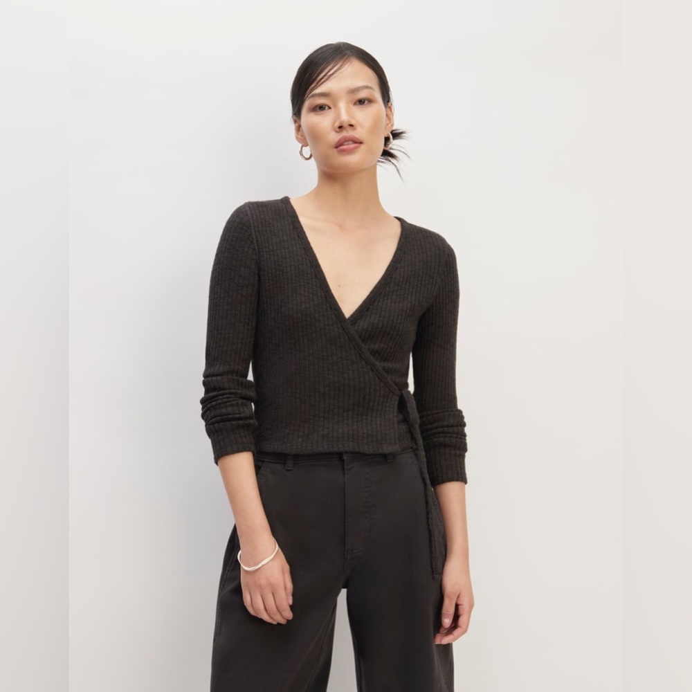 Everlane The Rib-Knit Wrap Top